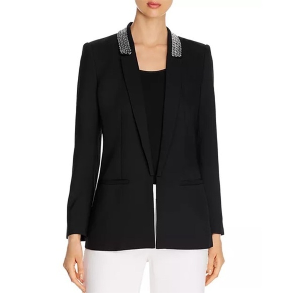 Kobi Halperin Long Sleeve Bead's Lapel Black Middle Blazer M